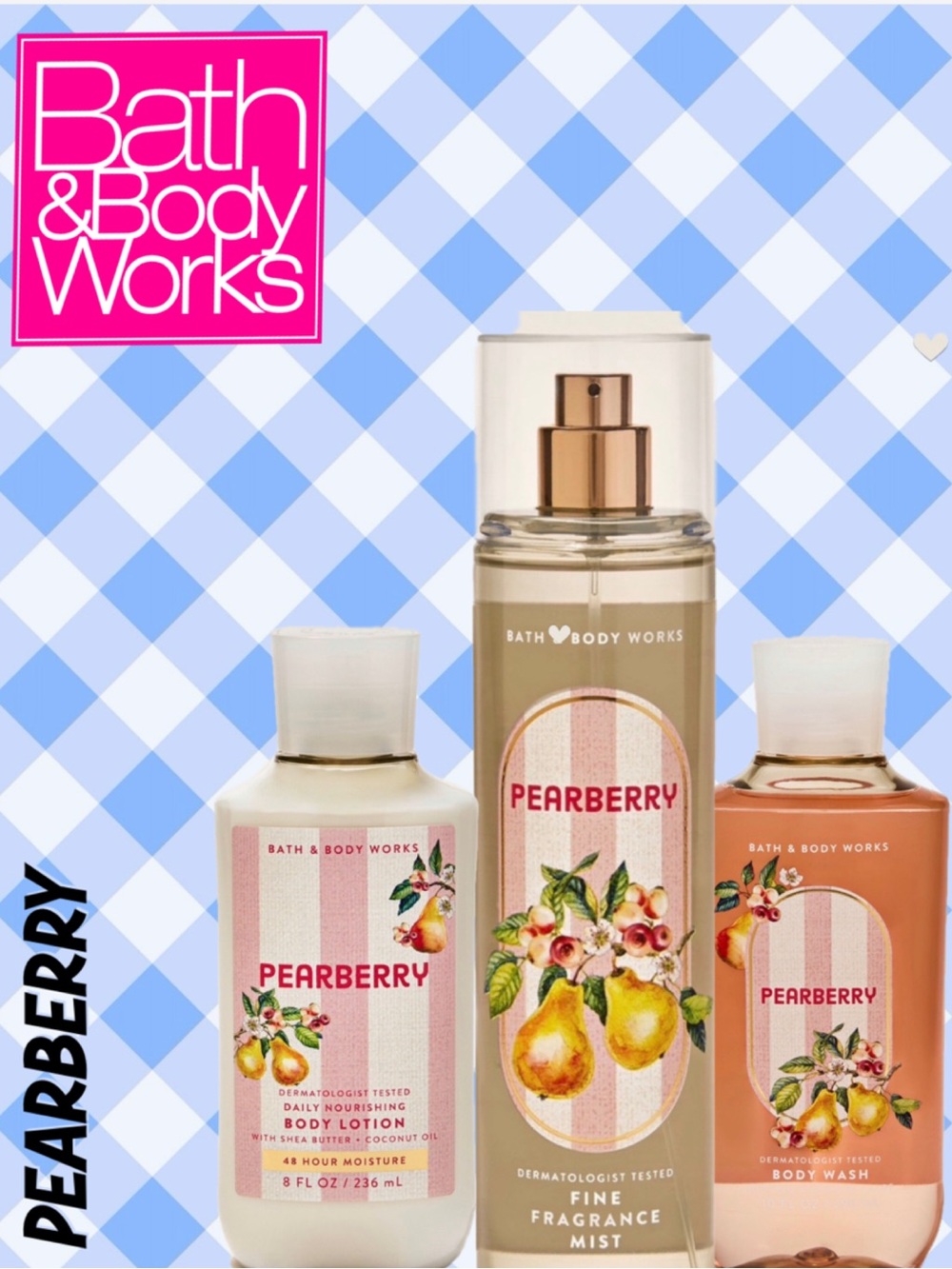 BATH and BODY WORKS - 3pc Bundle - PEARBERRY